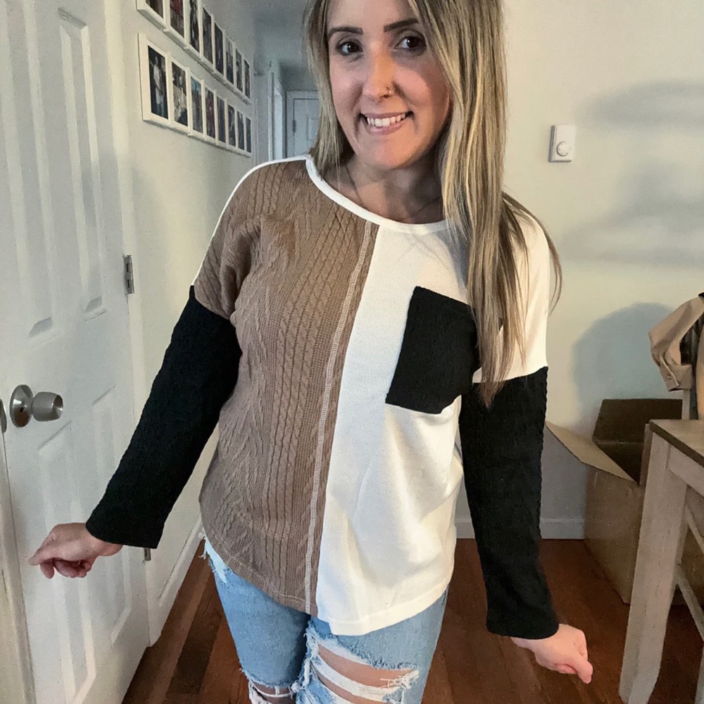 True To You Textured Knit Long Sleeve Top